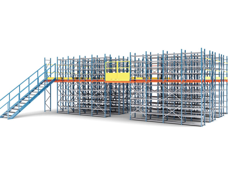 Rysunek 3d przedstawiający antresolę magazynową